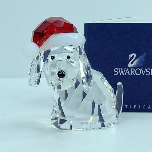 Swarovski Crystal "Ginger the Holiday Dog" Figurine #5060449 – Retired COA S160 - Picture 1 of 7